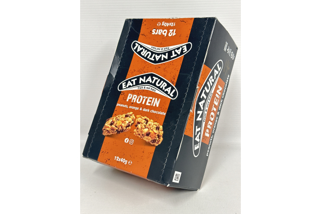 Eat Natural Protein Bars - Peanuts, Orange & Dark Chocolate - 12 x 40g Bars, High Protein, Gluten Free