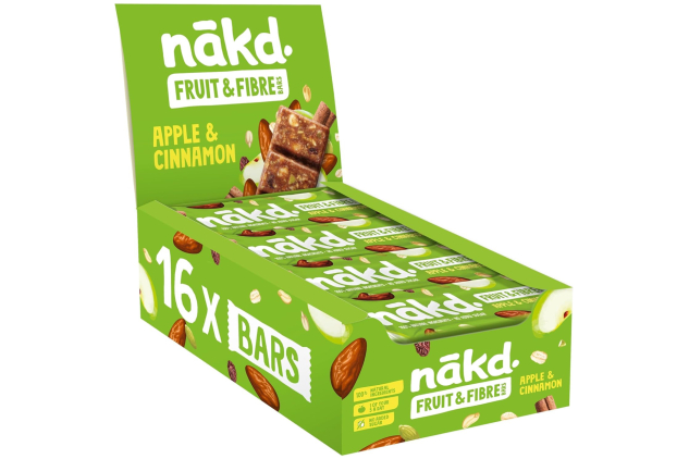 Nakd Apple & Cinnamon Fruit and Fibre Bars 16 x 44g Vegan Gluten Free