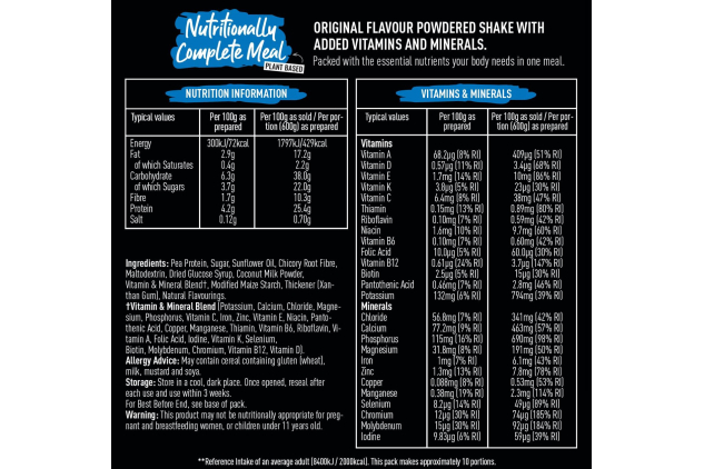 FUEL10K Complete Nutrition Original Shake High-Protein Meal Replacement | 5KG BULK BUY