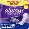 Always Discreet Ultimate Day Incontinence Pads for Women – Heavy Flow, Absorbency 7, 48 Pads (16 X 3 Packs) – Extra Secure & Odour Control