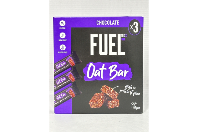 FUEL10K Chocolate Oat Bars – High Protein & Fibre Snack, 45g (30-Pack)