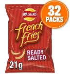 Walkers French Fries Ready Salted Crispy Potato Snacks | 21g x 32 Pack