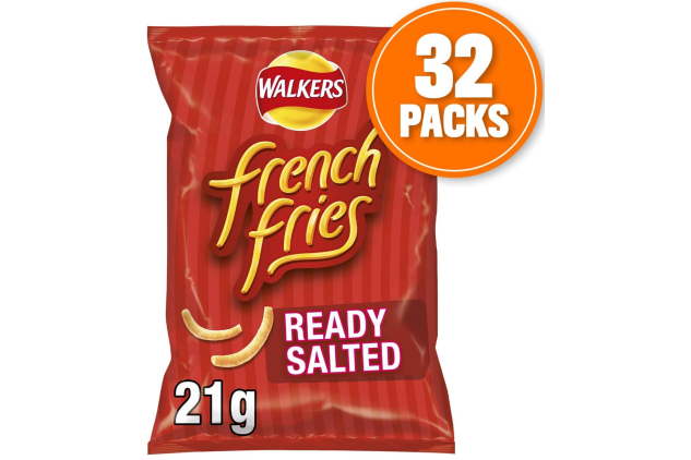 Walkers French Fries Ready Salted Crispy Potato Snacks | 21g x 32 Pack
