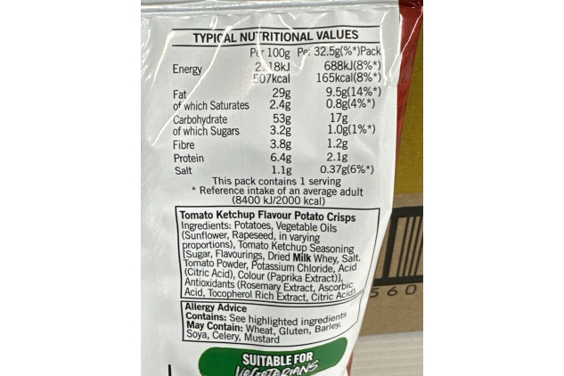 Walkers Tomato Ketchup Crisps 32 x 32.5g