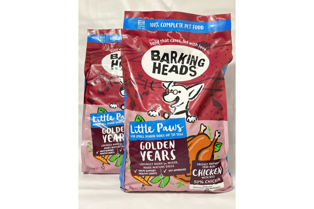 Barking Heads Little Paws Golden Years Dry Dog Food For Senior Dogs Up To 10kg | Chicken Flavour 12KG