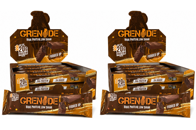 Grenade High Protein Bar – Fudged Up (24x60g) | Low Sugar, High Protein Snack