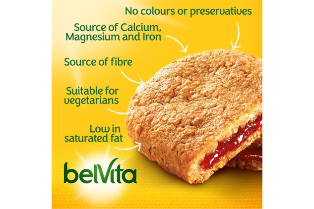 Belvita Breakfast Biscuits Soft Bakes Filled With Strawberry, Delicious Strawberry Filled Biscuits, 5 x 50 g Biscuits (Pack of 1)