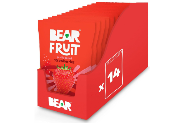 BEAR Dried Strawberry Fruit Snacks – 14 Pack (35g Each) | Healthy, Vegan, Gently Baked