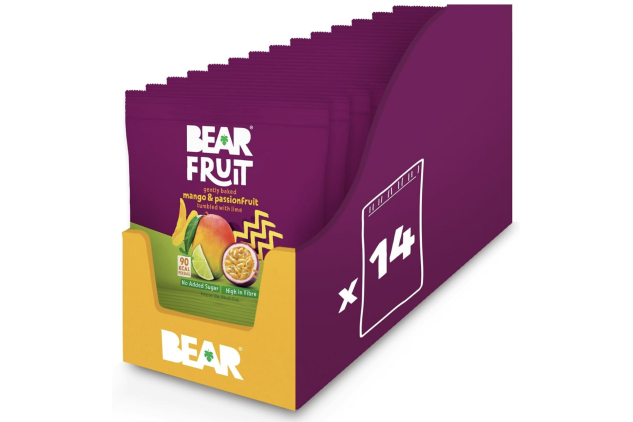 BEAR Dried Mango & Passionfruit Fruit Snacks – 14 Pack (30g Each) | Healthy, Vegan, Gently Baked