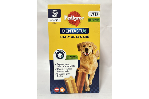 Pedigree Dentastix Daily Dental Chews for Large Dogs (25kg+) – Pack of 21 Sticks