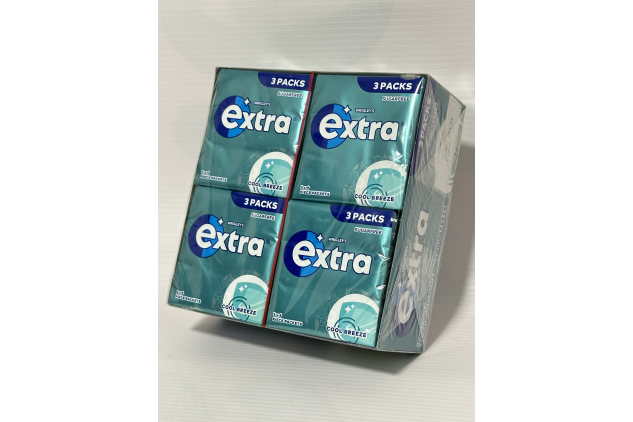 Extra Sugar-Free Chewing Gum Cool Breeze – 540 Pieces (20 Packs of 3 x 9), With Xylitol, Freshens Breath & Supports Oral Health