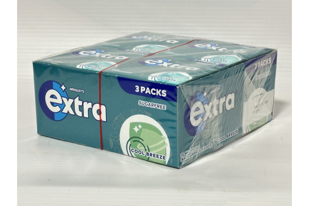Extra Sugar-Free Chewing Gum Cool Breeze – 540 Pieces (20 Packs of 3 x 9), With Xylitol, Freshens Breath & Supports Oral Health