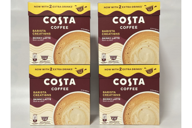 Costa Coffee Dolce Gusto Pods – Skinny Latte, Barista Creations, 40 Pods (4 Packs of 10), 40 Servings