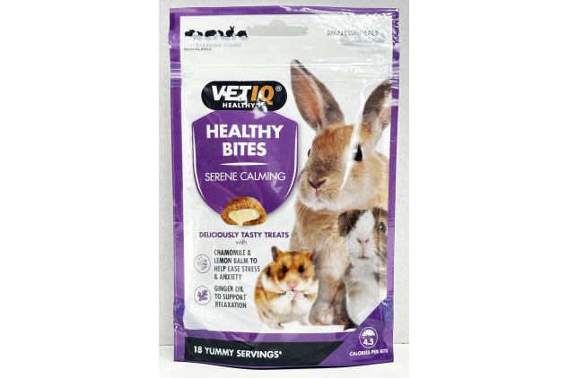 VETIQ Healthy Bites Serene Calming Treats – 8 × 30g | Small Animal Stress Support | Chamomile & Lemon Balm