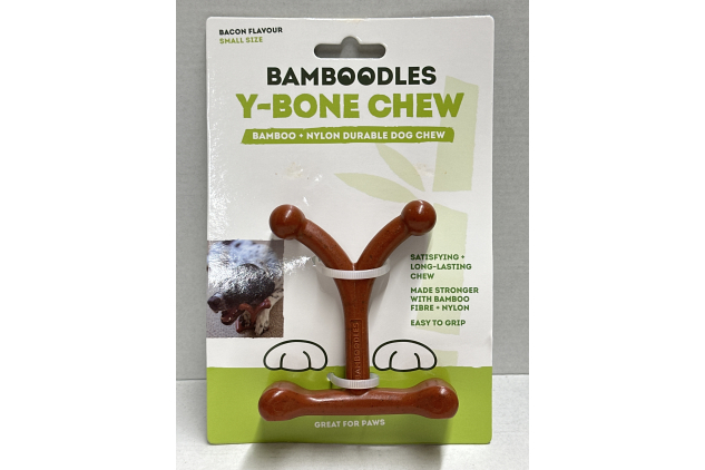 Bamboodles Y-Shape Dog Chew Toy | Nylon Durable | For Smaller Dogs | Bacon Flavour (Pack Of 1)
