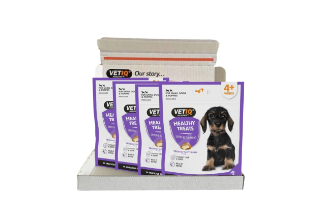 VETIQ Serene Calming Dog Treats – 4 × 50g | Natural Anxiety Relief for Small Dogs & Puppies