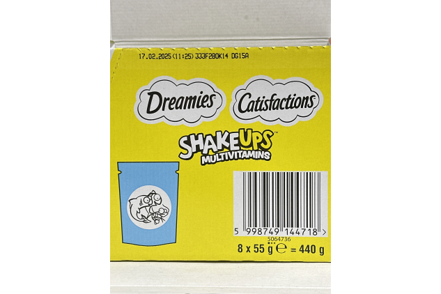 DREAMIES Shakeups Seafood Celebrations Cat Treats, 8x55g