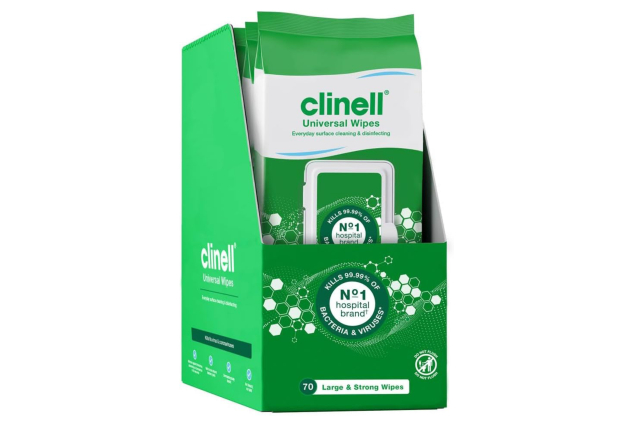 Clinell Universal Cleaning and Disinfecting Wipes for Home - Pack of 4 - 70 XL Wipes per Pack (280 Wipes) - with Moisture Lock Lid - Kills 99.99% of Germs, Antimicrobial, Quick Action