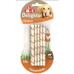 8in1 Delights Chicken Twisted Chew Sticks healthy 10 pieces 55g