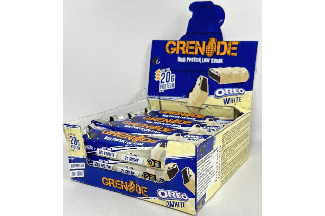 Grenade OREO WHITE Protein Bars – 24 x 60g, High Protein, Low Sugar Snack