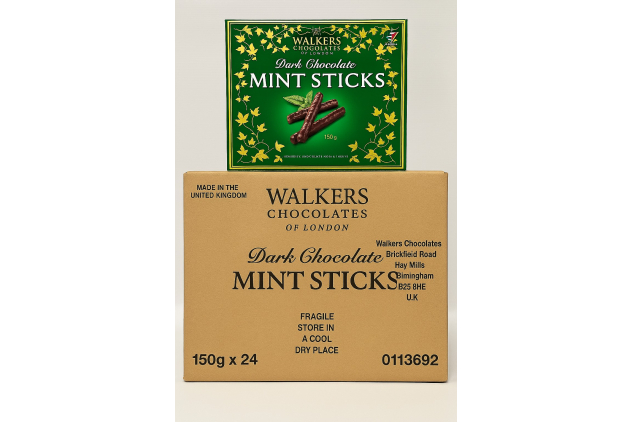 Walkers Dark Chocolate Mint Sticks 24 x 150g – Bulk Buy Box | Made in UK