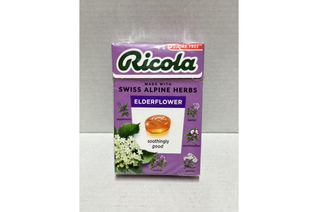 Ricola Elderflower Sugar Free Swiss Herbal Sweets, Herb Drops, Sweet Box 45g