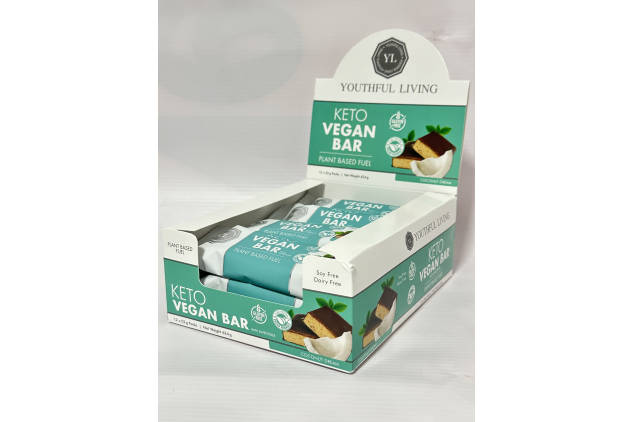 Youthful Living Keto Vegan Snack – Coconut Dream | 24 x 52g | Vegan, Gluten Free, Soy & Dairy Free | High Fibre