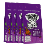 Meowing Heads Smitten Kitten Dry Cat Food – 6 kg (4 × 1.5 kg) | Grain-Free | Complete Kitten Nutrition | Bulk Buy