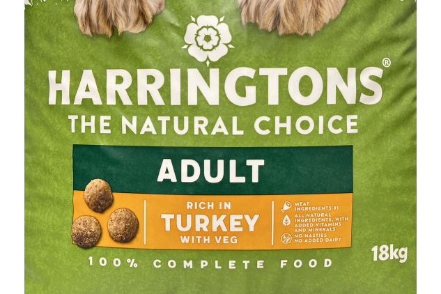 Harringtons Adult Dog Food 18kg – Turkey & Veg | Natural Complete Nutrition | DAMAGED BAG
