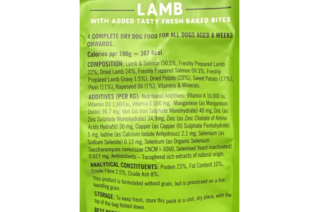 Harringtons Just 6 Grain Free Dry Dog Food Lamb & Veg 12kg – Hypoallergenic, Natural, with Fresh Baked Bites