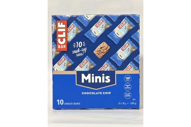 Clif Bar Minis – Chocolate Chip Flavour – 10 Pack – Plant-Based Protein Snack