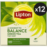 Lipton A Moment to Balance Green Tea – 1,200 Enveloped Tea Bags (12 x 100) – Feel Good Selection – Bulk Buy Deal