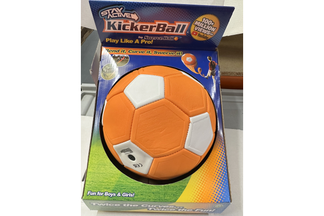 STAY ACTIVE KickerBall by Swerve Ball – Size 4 Football – Orange & White – Trick Shot Toy for Kids & Adults