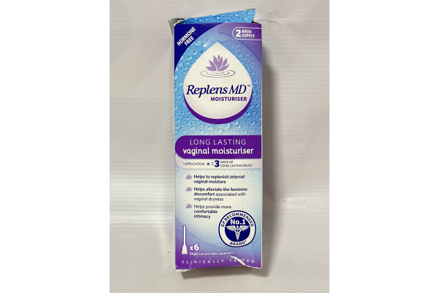 Replens Long Lasting Vaginal Moisturiser, Up to 3 days of long-lasting relief from vaginal dryness, Relieves Discomfort, Hormone Free, Clinically Tested, Pack of 6 Pre-Filled Applicators | DAMAGED OUTER PACKAGING