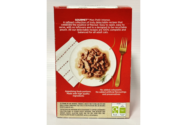 Purina Gourmet Mon Petit Intense Wet Cat Food – Tuna, Salmon & Trout, 6 × 50g, Pack of 8 (48 Pouches)