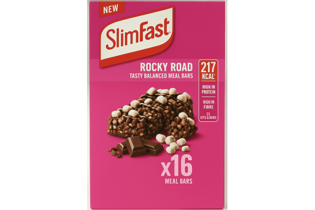 SlimFast Rocky Road Meal Replacement Bars – 16 x 60g – High Protein, Low Calorie