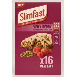 SlimFast Meal Replacement Bars Very Berry - High Protein, Low Calorie Snack for Weight Loss, 16 x 60g Multipack with 23 Vitamins & Minerals