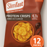 SlimFast Protein Crisps BBQ – Low-Calorie High-Protein Snack (96 Calories, 6.7g Protein) – Healthy Popped Soy & Potato Chips for Weight Loss – 12 x 23g Multipack