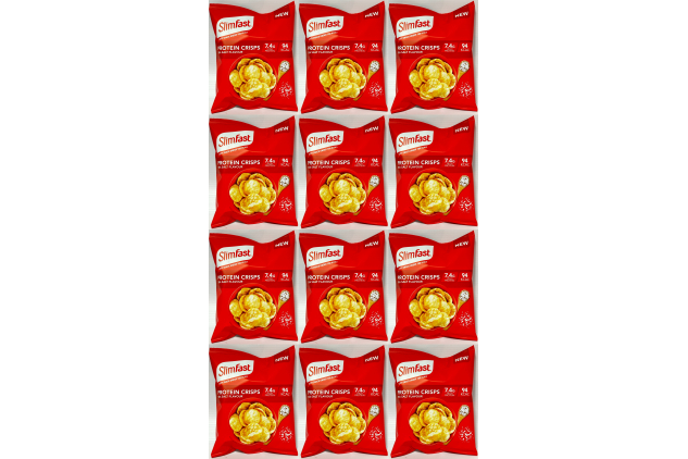 SlimFast Protein Crisps Sea Salt – High Protein Popped Crisps | 12 x 23g | Under 100 Calorie Snack