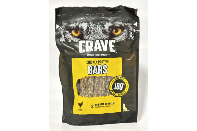 Crave Adult Dog Treats – Chicken Protein Bars 7 x 76g | High Protein Dog Snacks