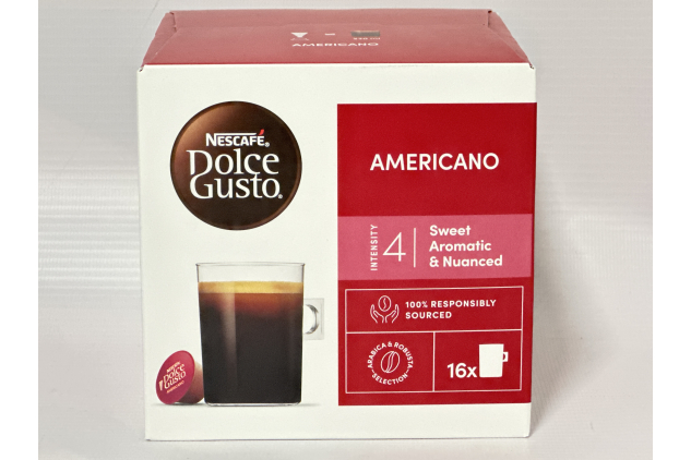 Americano Coffee Pods – 16 Capsules for Nescafe Dolce Gusto Machines – Smooth Black Coffee