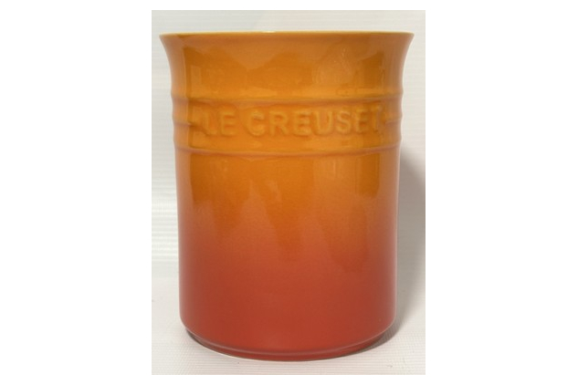 Le Creuset Stoneware Small Utensil Jar, 1.1 Litres, Volcanic, DAMAGED CHIPPED