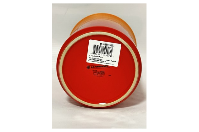 Le Creuset Stoneware Small Utensil Jar, 1.1 Litres, Volcanic, DAMAGED CHIPPED