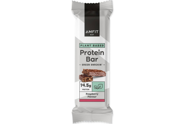 Low Sugar Plant Based High Protein Bar – Dark Chocolate, Peanut & Raspberry Flavour, 55g, Pack of 24 | AMFIT