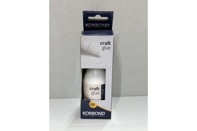 KORBOND Craft Craft Glue – 100ml – Water Based & Non-Toxic - Fast Setting & Clear Drying Textile Adhesive