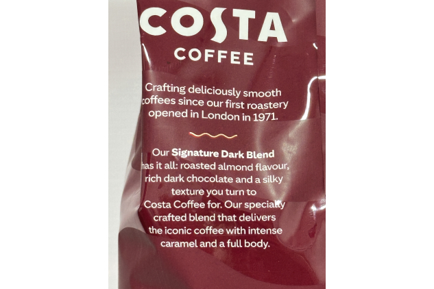 Costa Coffee Signature Blend Dark Roast Whole Beans Coffee 6kg (6 x 1kg) BULK BUY DEAL