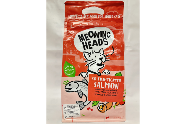 Meowing Heads So-Fish-Ticated Salmon Complete Dry Adult Cat Food 6KG (4 X 1.5kg Bags)
