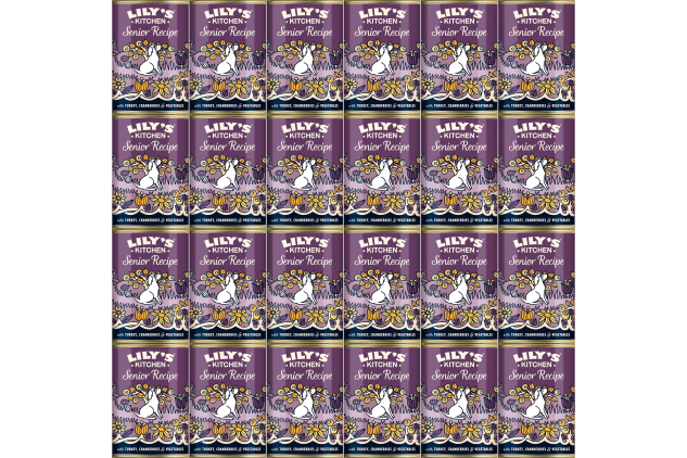 Lily’s Kitchen Senior Wet Dog Food – Natural Grain-Free Recipe with Turkey | 24 x 400g (6 x 4 Packs)