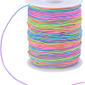 Elastic Cord, Beading Cords Threads, Rainbow Color Stretch String Cord, Fabric Crafting String for Bracelet, Jewelry, Necklace, Craft Making, Braided Hair Tie, Pony Beads (1mm, 100m)