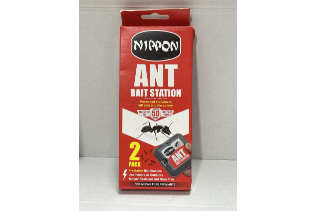 Nippon Ant Bait Station Twin Pack, Pre-Baited, Suitable For Indoor & Outdoor Use, Tamper Resistant And Mess Free, Kills Ants And Their Nest 2 Pack